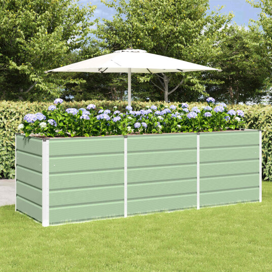 vidaXL Plantekassed grønn 240 x 80 x 75 cm Stål