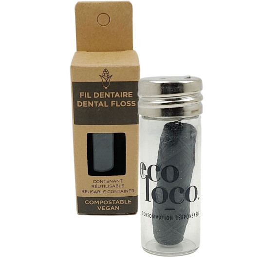 Bærekraftig tanntråd Eco Loco 30 mtr. + Glassdispenser