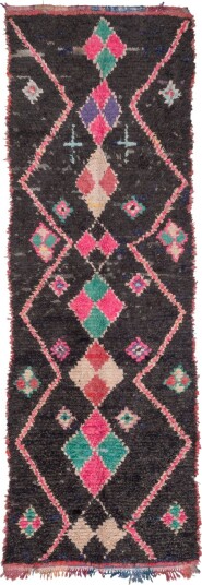 Marokkansk Boucherouite teppe 405 x 130 cm Marokkansk Boucherouite teppe 405 x 130 cm