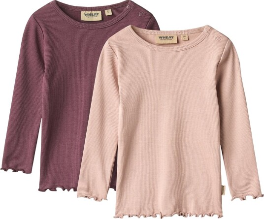 Wheat 2 Rib T Shirt L/S Ida Purple 80