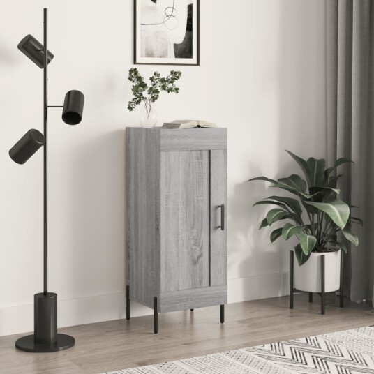vidaXL Skjenk grå sonoma 34,5x34x90 cm konstruert tre vidaXL Skjenk grå sonoma 34,5x34x90 cm konstruert tre