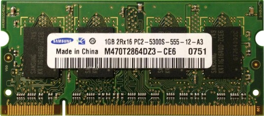 Samsung 1GB DDR2 667MHz CL5 SODIMM M470T2864DZ3 CE6 Samsung 1GB DDR2 667MHz CL5 SODIMM M470T2864DZ3 CE6