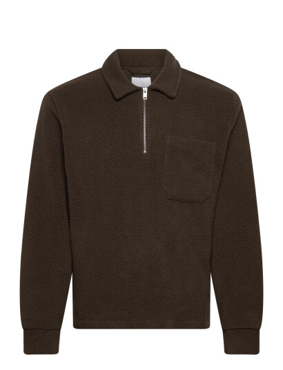 Lindbergh Half Zip Fleece - Brown - M