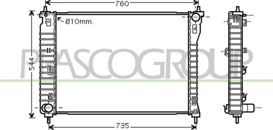 Radiator motorkjøling PRASCO DW720R004