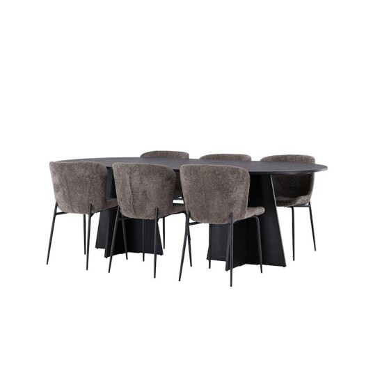 Venture Home Spisegruppe Venture Home Bootcut Oval med 6 Modesto Stoler GR23279