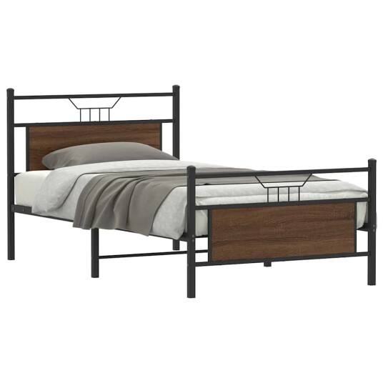  Sengeramme uten madrass brun eik 100x200 cm konstruert tre