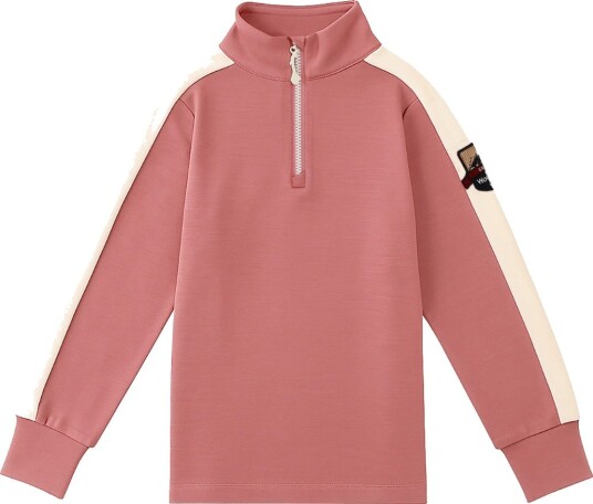 WoolLand Ål Half Zip Genser Barn Burned Rose 170