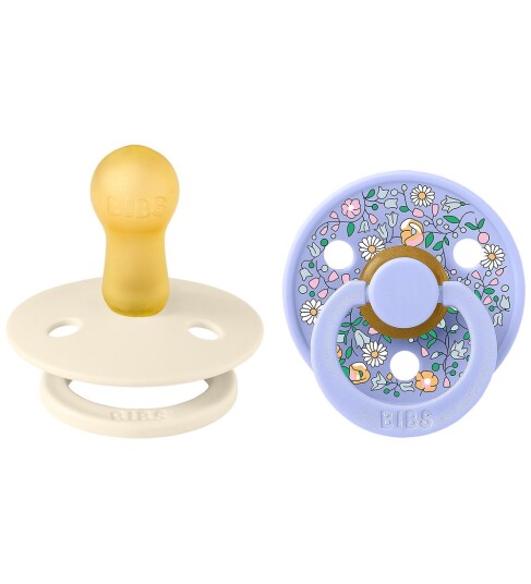 BIBS x Liberty Colour Smokker Str. 2 Rund 2 pack Chloe BIBS 6 18 md Smokk Hvit Lilla 62 86