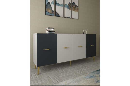 Huelva Konsollbord 150 cm Hvit/Antrasitt