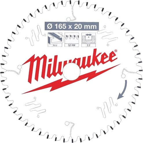 Sagblad Til Tre Milwaukee 4932471296 165X20x2,2 Mm Z52 -5° Sagblad Til Tre Milwaukee 4932471296 165X20x2,2 Mm Z52 -5°