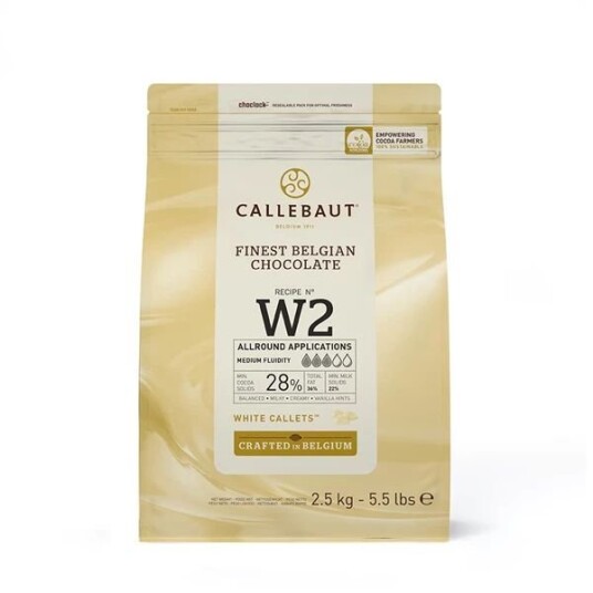 Hvide Overtrekkssjokoladeknapper 28% Barry Callebaut 2.5kg Hvide Overtrekkssjokoladeknapper 28% Barry Callebaut 2.5kg