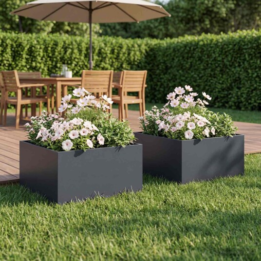 vidaXL Hageblomsterpotte 2 stk. Antrasitt 60 x 60 x 30 cm