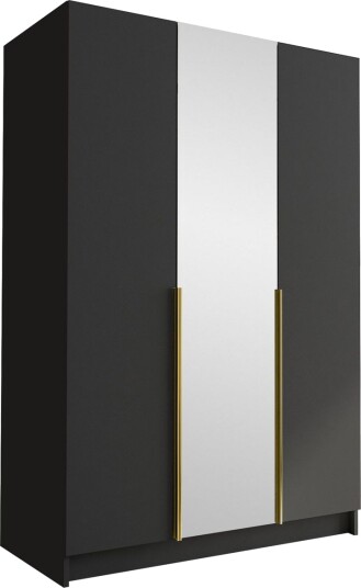 Herrljunga Garderobe med Speil 150 cm - Svart/Gull