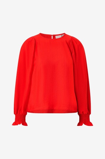 ICHI Bluse ihWilma Ls3 Rød