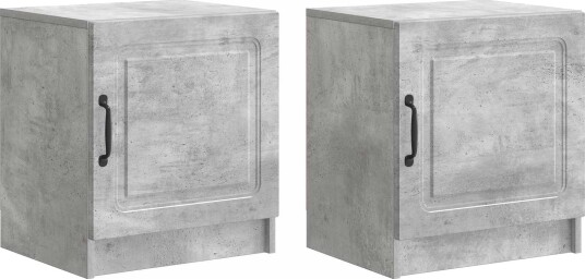 Nattbordskap 2 pcs Betonggrå 43 x 34,5 x 47 cm Konstruert tre