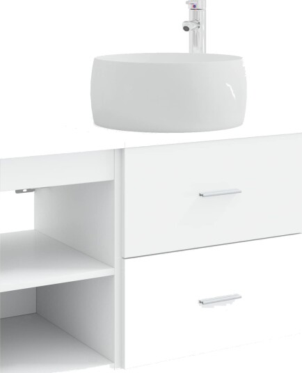  Baderomsinnredningssett 2 pcs Hvit Konstruert tre