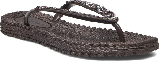 Ilse Jacobsen Flip Flops With Rhinestones - Brown - S36 Ilse Jacobsen Flip Flops With Rhinestones - Brown - S36
