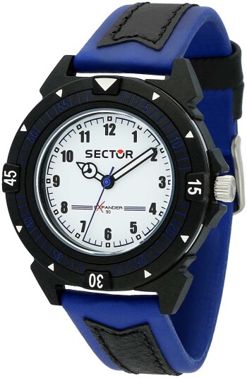 Sector Herreklokke R3251197061 Expander 90 Hvit/Lær Ø40 mm