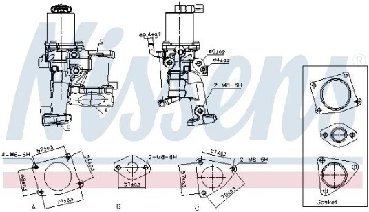 NISSENS 98513 EGR-ventil NISSENS 98513 EGR-ventil
