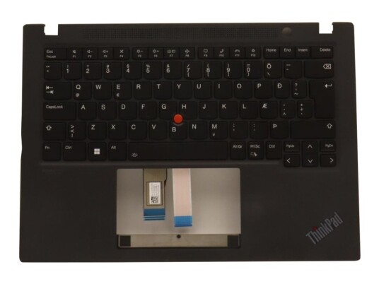 Sunrex - Erstatningstastatur For Bærbar Pc - Med Trackpoint - Bakbelysning - Qwerty - Islandsk - Svart - Fru - Med Toppdeksel