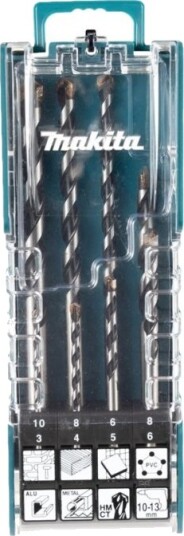 Makita - Borsett - 8 Deler - 5 Mm, 6 Mm, 8 Mm, 10 Mm, 4 Mm, 3 Mm - Rett - Lengde: 75 Mm, 85 Mm, 100 Mm, 120 Mm, 150 Mm, 70 Mm