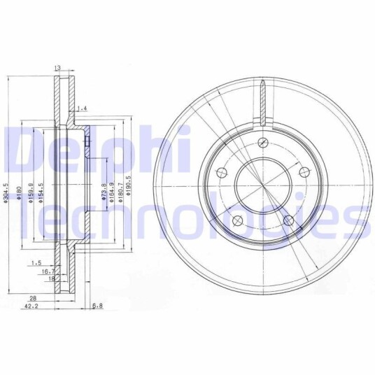 Bremseskive DELPHI BG3547 Bremseskive DELPHI BG3547