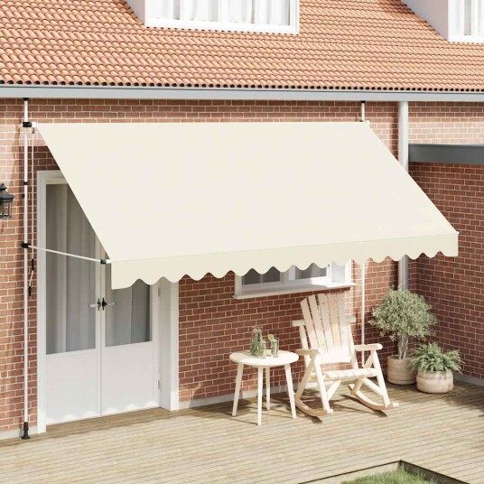 vidaXL Manuell uttrekkbar markise 400 cm kremhvit