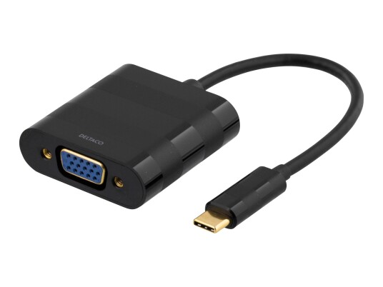 Deltaco USBC-1098 USB-C til VGA Adapter 1080p - Svart