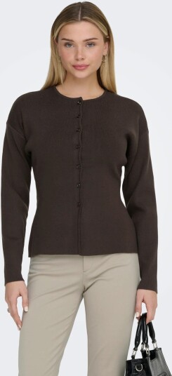 ONLY Onllucy Ls O Neck Cardigan Knt Noos   Brown   XS