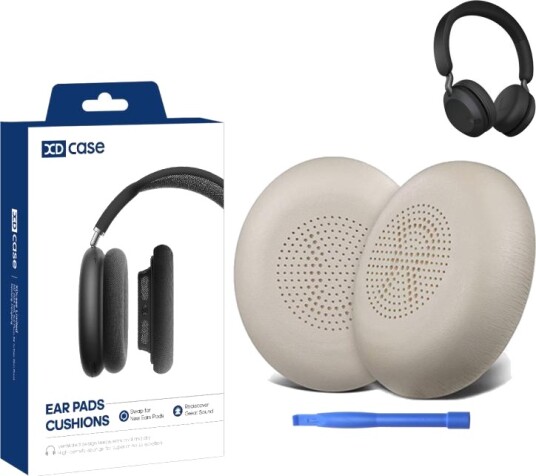 Øreputer i kunstlær til Jabra Elite 45h/Evolve2 65 - Gull