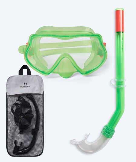 Watery Combo snorkelsett til barn (4-10) - Winslet - Grønn - Snorkelsett barn