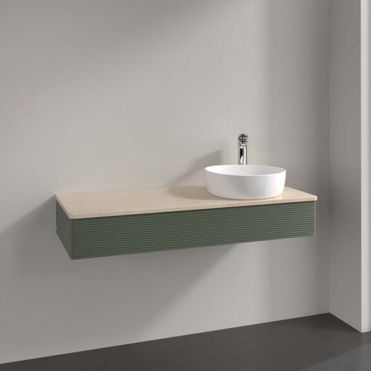 Villeroy & Boch Antao Servantskap med 1 skuff 120x50x19 cm u/lys Grønn Matt/Crème