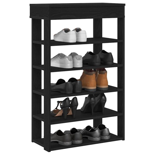 Skohylle svart 60x30x98 cm konstruert tre 8721158649553 Skohylle svart 60x30x98 cm konstruert tre 8721158649553