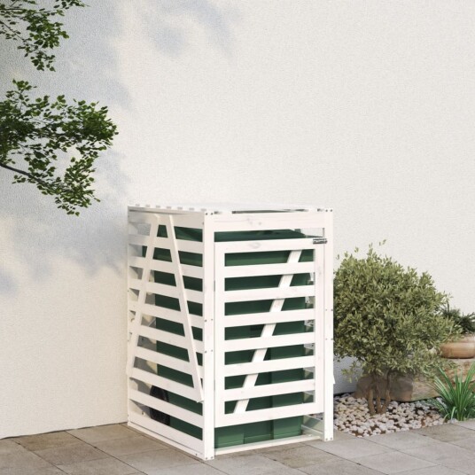  Søppeldunkskur hvit 84x90x128,5 cm heltre furu
