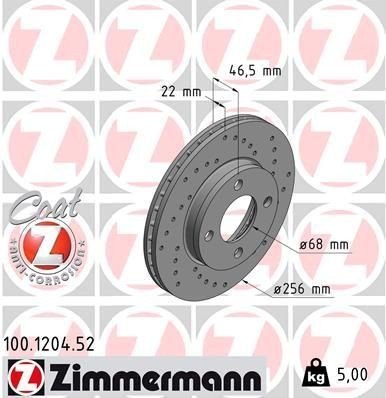 Bremseskive ZIMMERMANN 100.1204.52