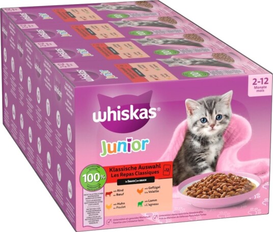 Whiskas Våtfôr Megapakke Junior Porsjonsposer Klassisk Utvalg I Saus 48 X 85 G 48X85 G Whiskas Våtfôr Megapakke Junior Porsjonsposer Klassisk Utvalg I Saus 48 X 85 G 48X85 G