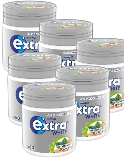 6 stk Store Extra White Melon Mint Tyggegummi Bokser Hel Eske 504g 6 stk Store Extra White Melon Mint Tyggegummi Bokser Hel Eske 504g