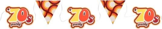 5 Meter Banner 70 tallet med Vimpler 70s Party