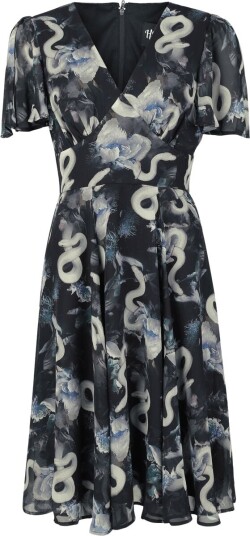 Hell Bunny Middellang kjole Serpent Dress XS til XXL Damer svart