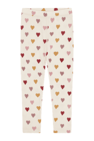 Hust & Claire Laki Hearts ull/bambus leggings til barn - off white