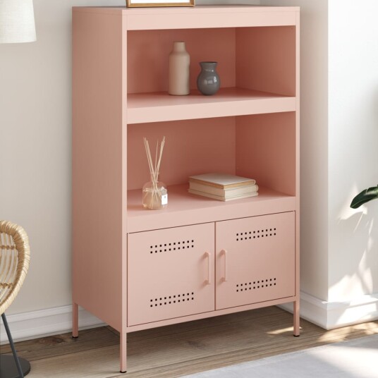 Highboard rosa 68x39x113 cm stål 8721102389337