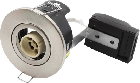 V Tac GU10 innfellingsspot   Satin nikkel IP20