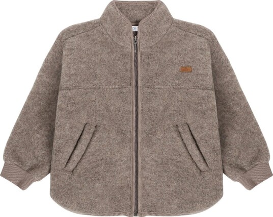 Hust & Claire Emi zip jakke i merinoull deer melange (104) 104