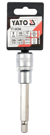 Yato 1/2" Sekskantsokkel H8 100 mm Håndverktøy
