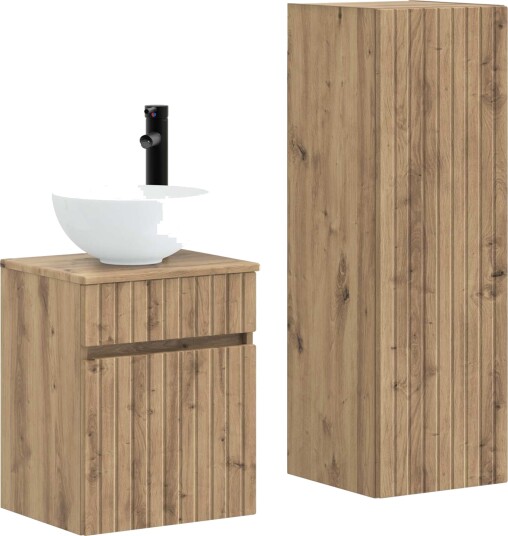 vidaXL Baderomsinnredningssett 2 stk. Artisan eik 33 x 34,5 x 100 cm