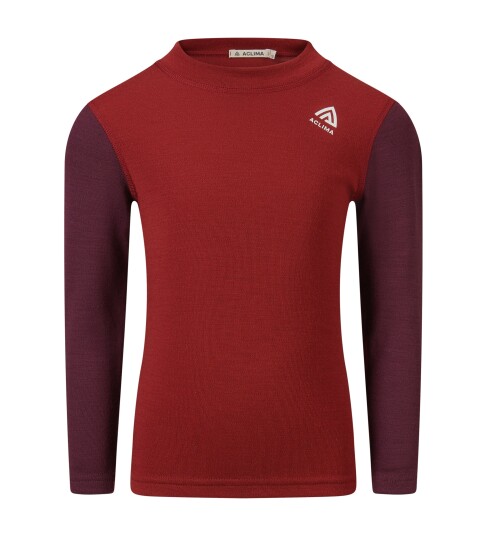 Aclima WarmWool Crewneck barn Red Dahlia/Fig 120