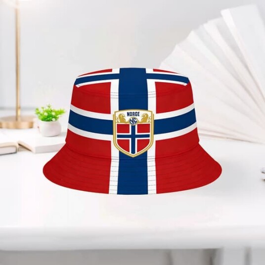 NO Flagga Fiskehatt Fotballfans Støttehatt for Supporter