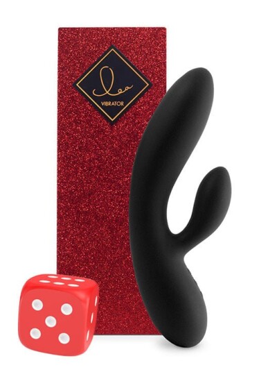FeelzToys Rabbitvibrator Lea Glitter sort FeelzToys Rabbitvibrator Lea Glitter sort