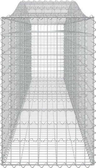 vidaXL Gabionkurver buede 2 stk 400x50x80/100 cm galvanisert jern