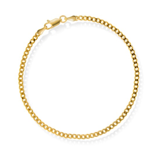 Panser armbånd i forgylt 925 sølv 2,6 mm, 19 cm